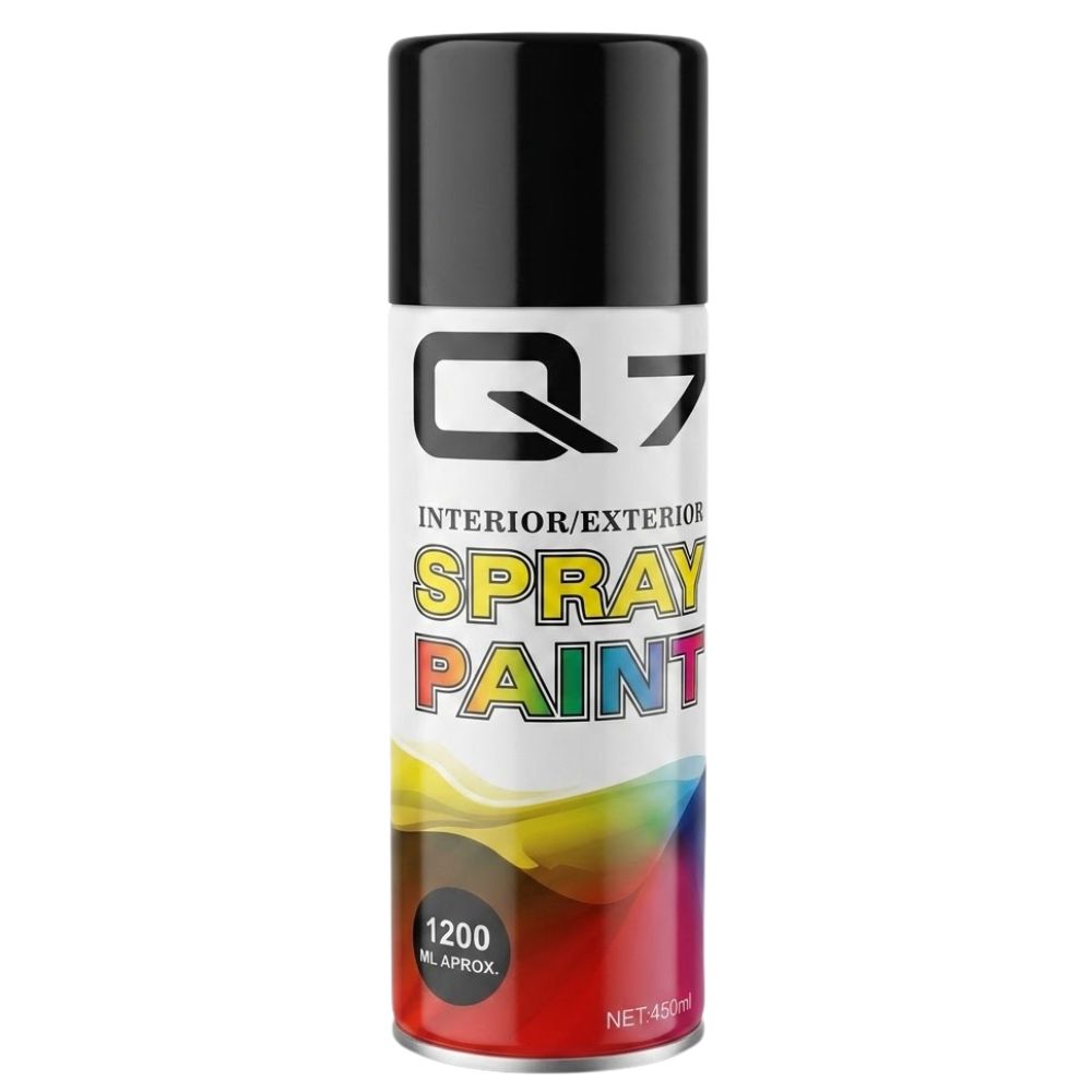 Q7 Pintura en Aerosol Spray Paint Negro 1200 Atla Temperatura 300°C 450ml