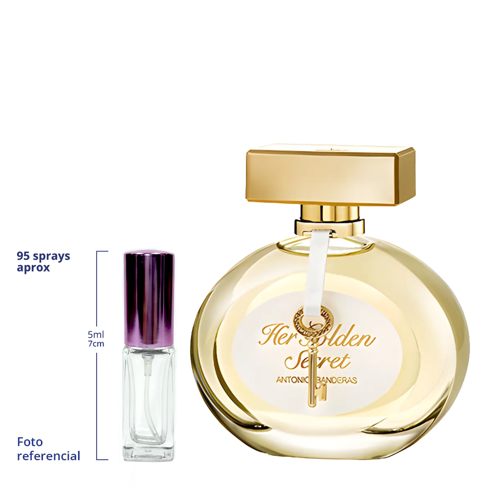 Antonio Banderas Golden Secret Decant Travel Size 5ml y 10ml de 75 a 150 Sprays Aprox Eau De Toilette For Woman
