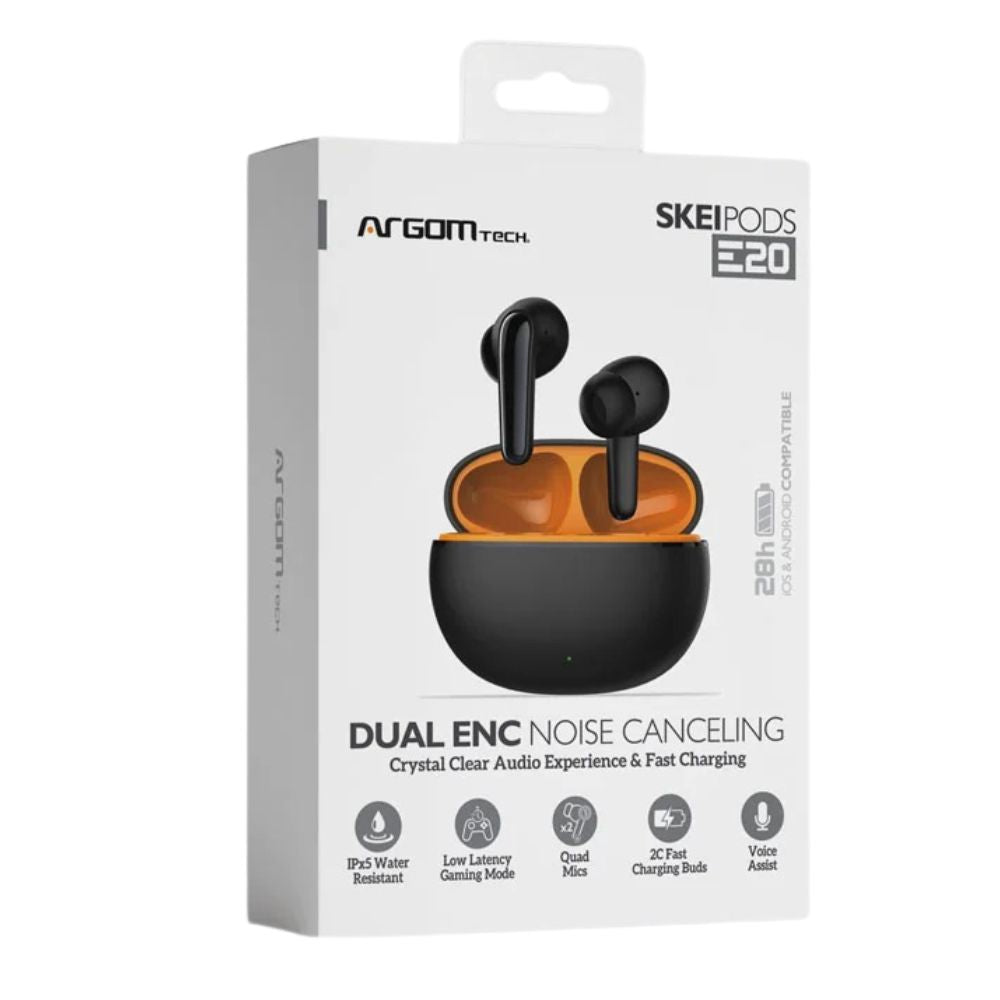 Argom Tech Audífonos Inalámbricos Stereo  Skei Pods E20 Negro