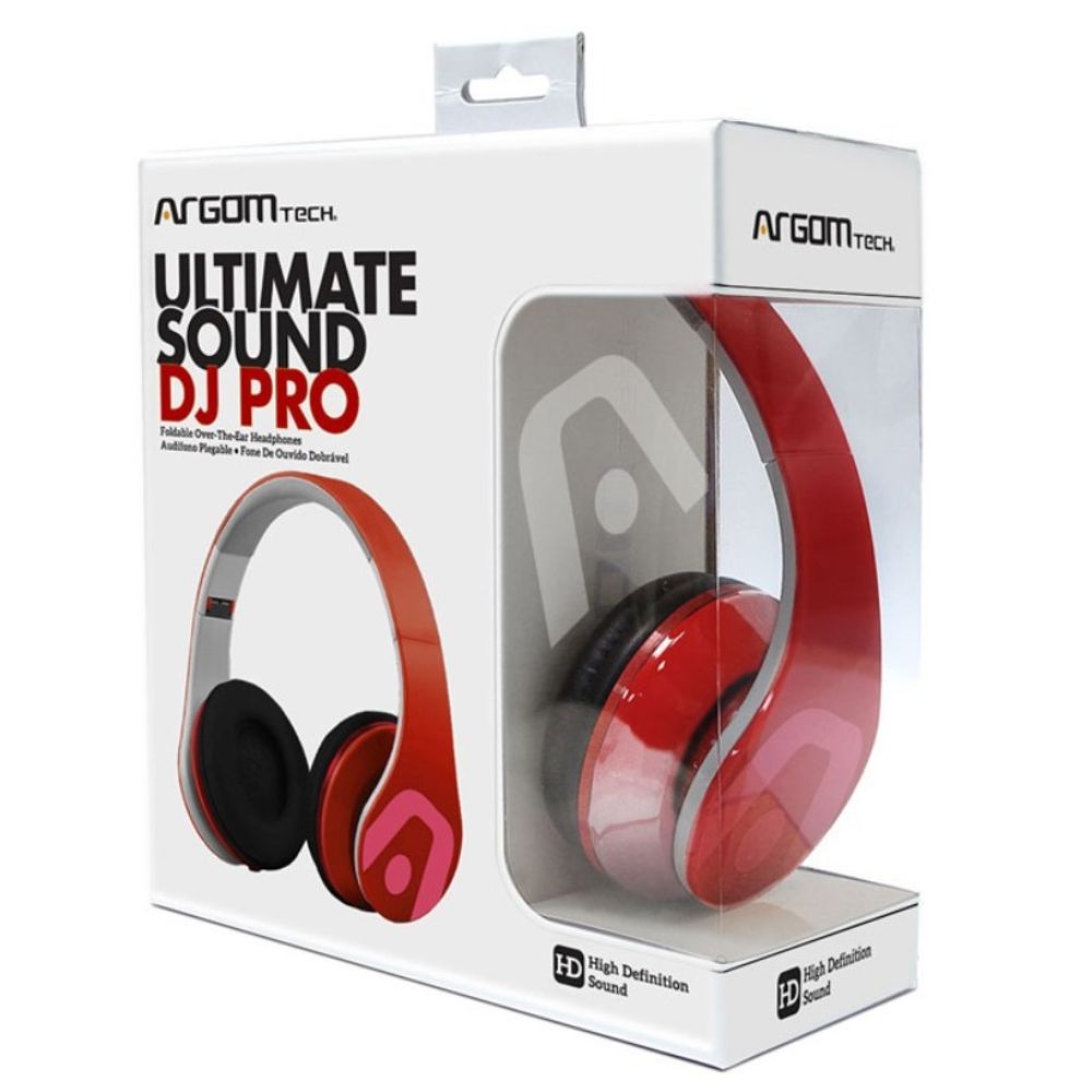 Argom Tech Audífonos Ultimate Sound DJ Pro Rojos