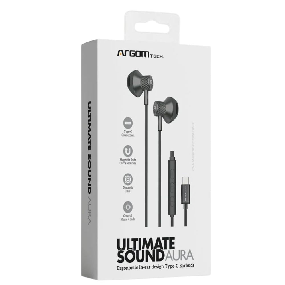 Argom Tech Audifonos Con Cable C Ultimate Sound Aura Negros