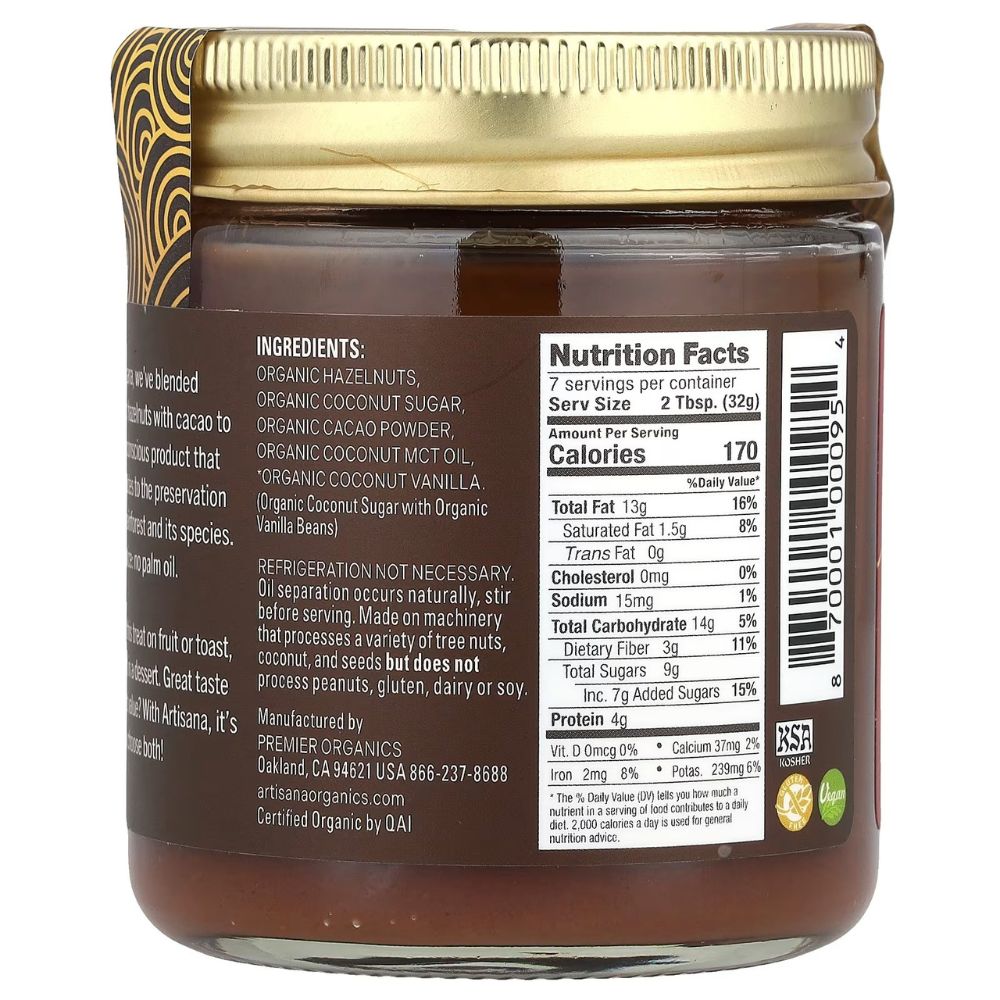 Artisana Organics Hazelnut Cacao Spread 227gr