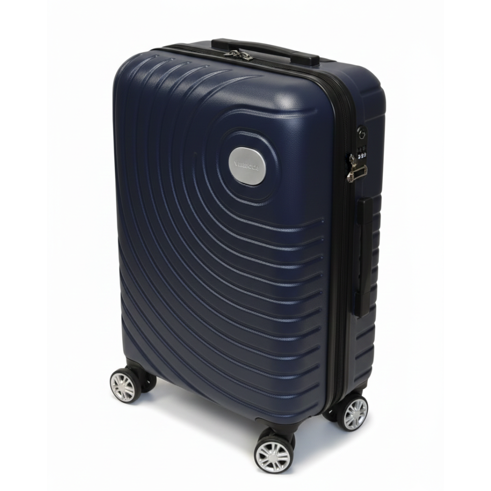 Maleta Dura 24 Pulgadas Small 4 Ruedas Color Azul Oscuro Logo