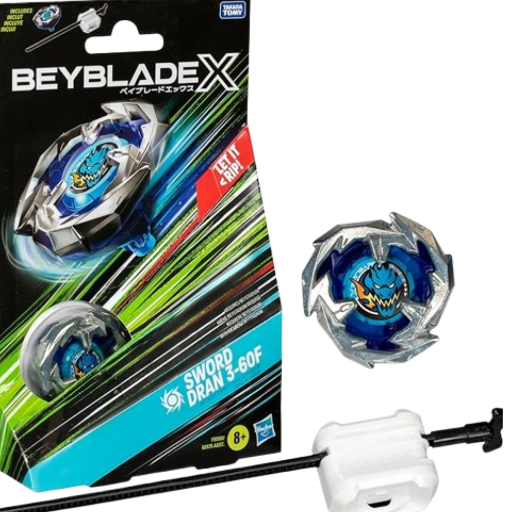 Beyblade X Sword Dran 3-60F Juego Inicial con Lanzador y Top de Lucha Tipo Ataque