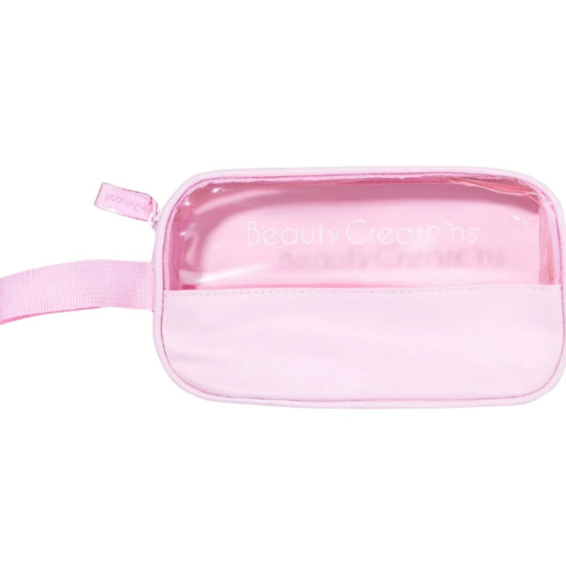 Beauty Creations Clear Pink Cosmetic Bag Small