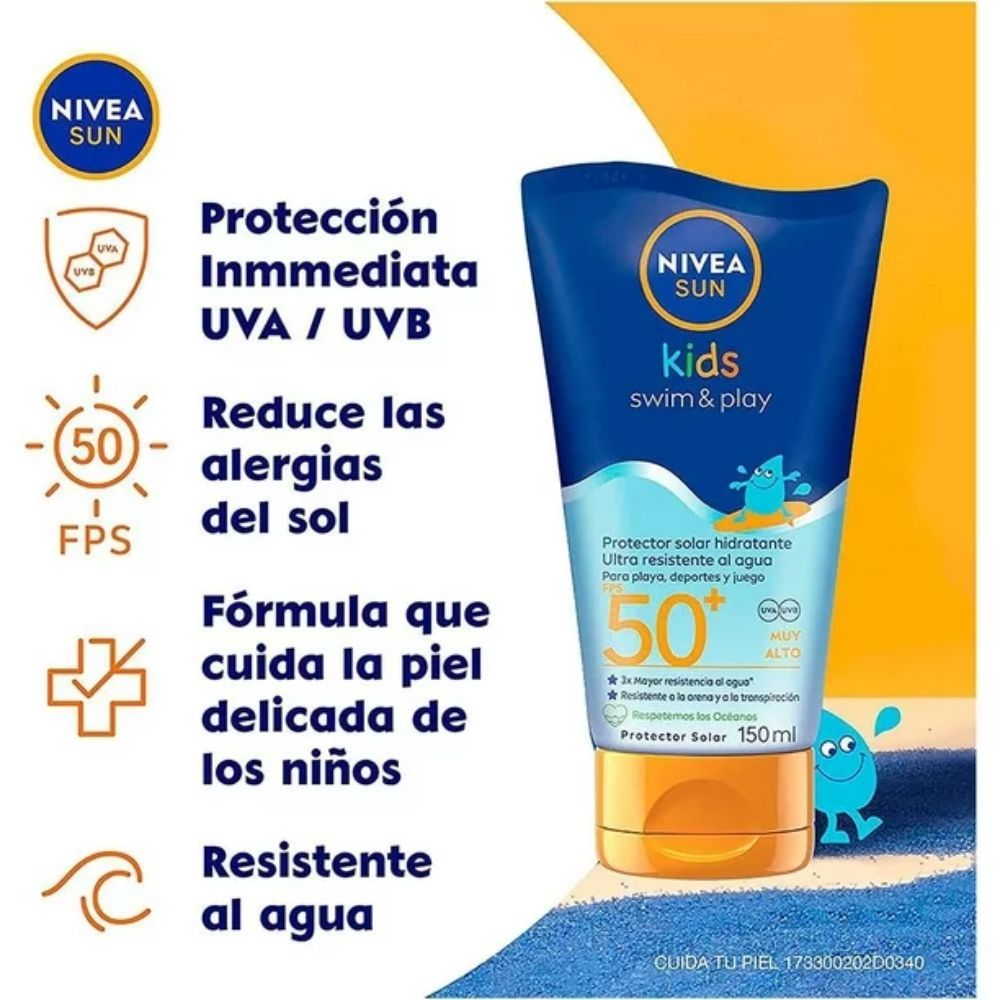 Nivea Sun Kids Protector Solar Hidratante Swin & Play FPS50 150ml