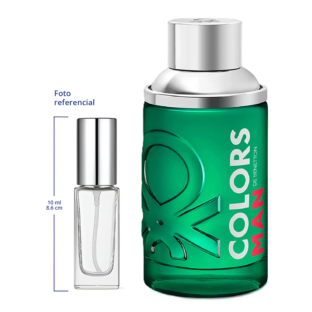 Benetton Colors Man Green Decant Travel Size 10ml 150 Sprays Aprox Eau de Toilette For Men
