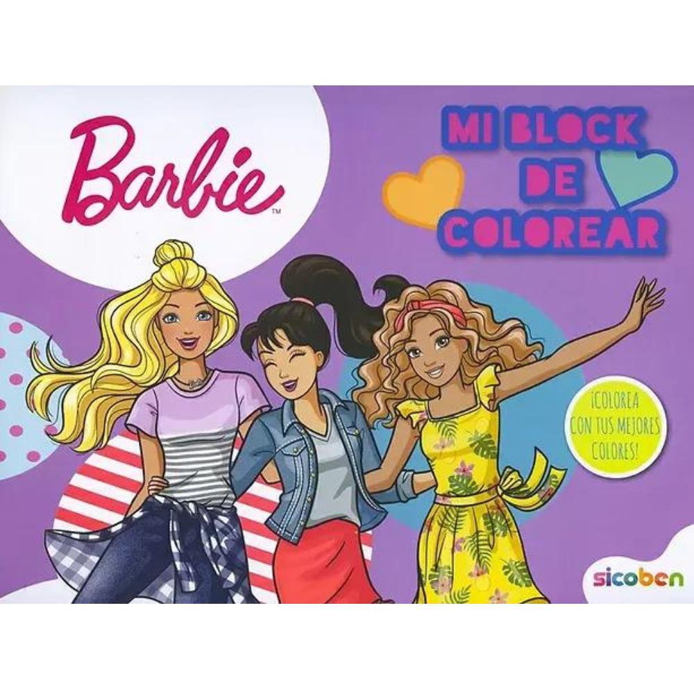 Barbie Mi Block Para Colorear 24 pag + Stickers