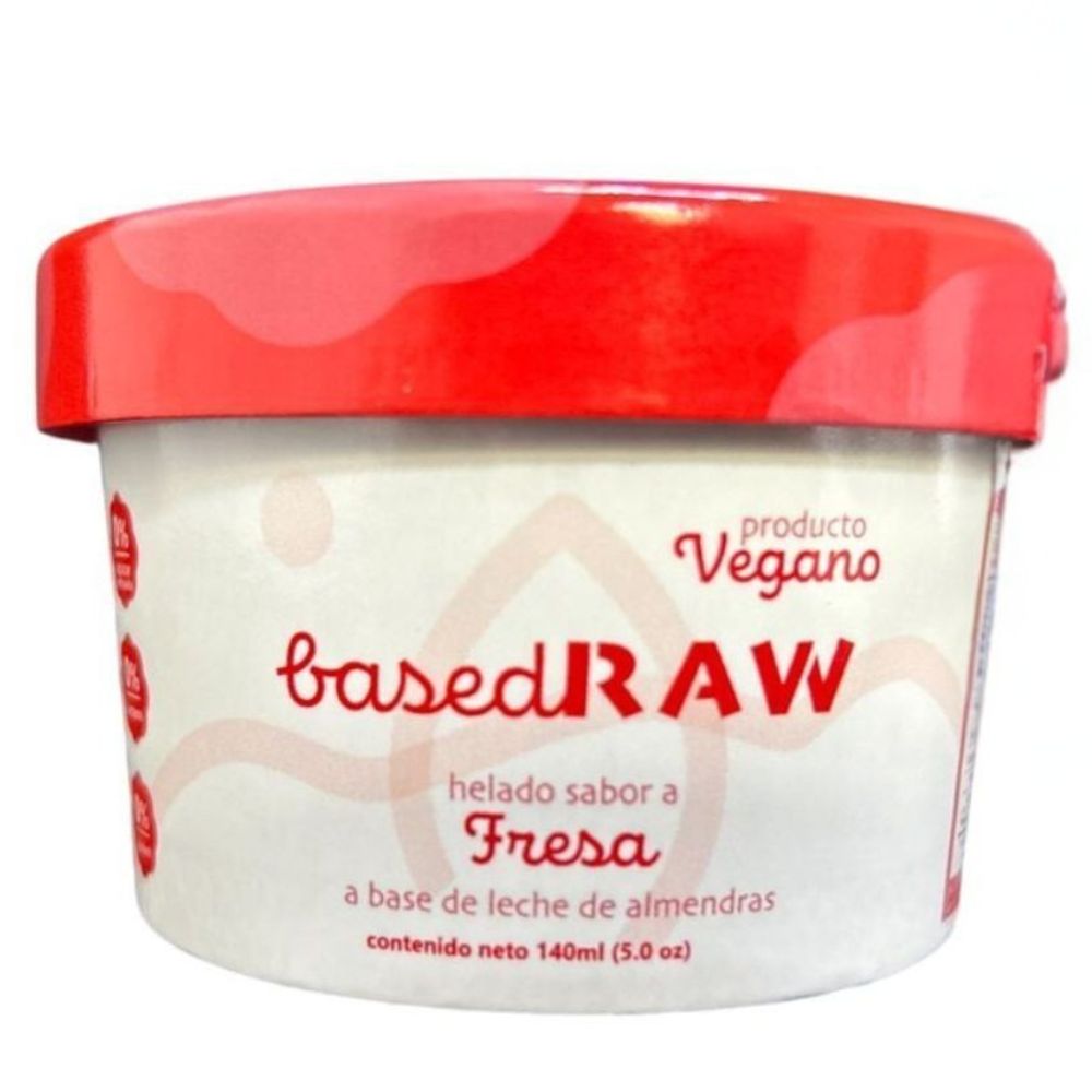 Helado Vegano de Fresa BasedRaw a Base de Leche de Almendras 130ml