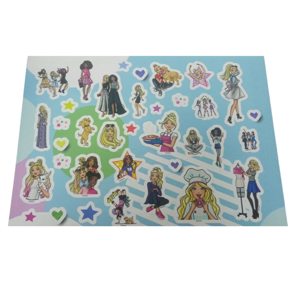 Barbie Mi Block Para Colorear 24 pag + Stickers