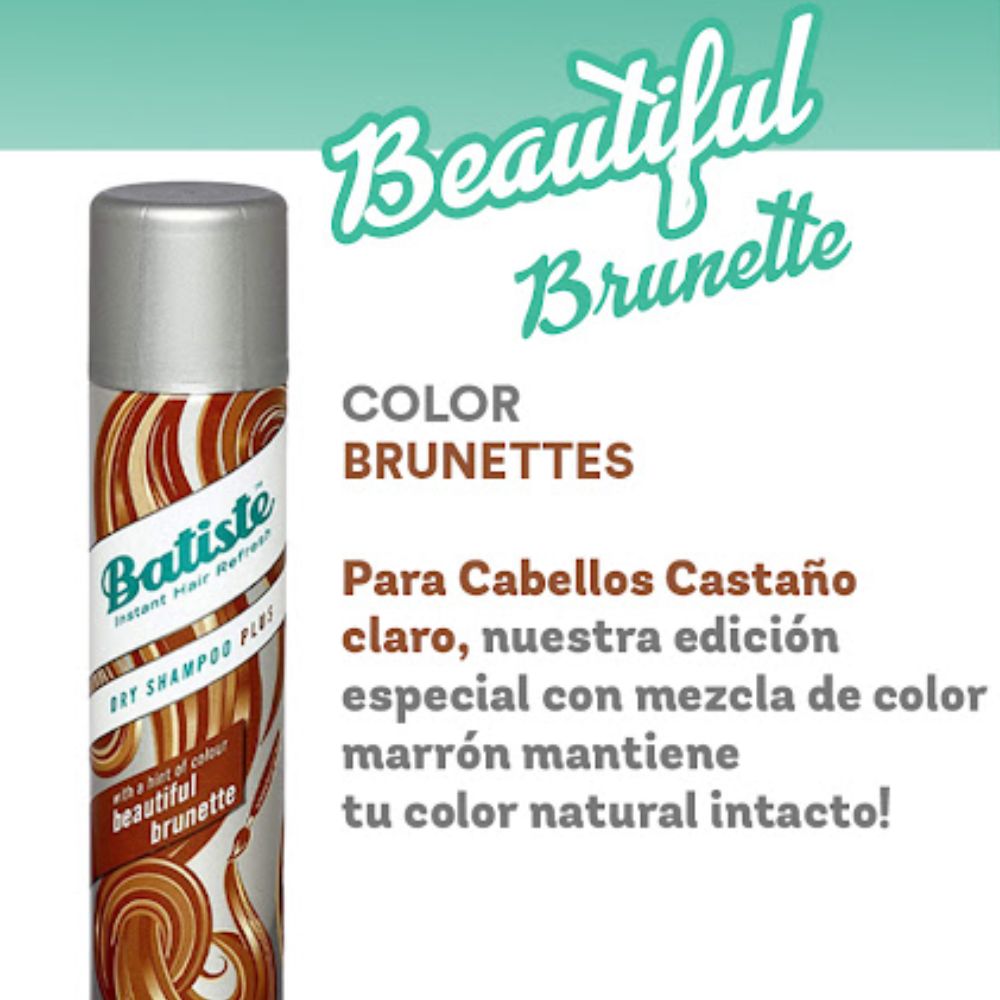 Batiste Shampoo Seco Brunette Para Cabello Castaño Claro 200ml