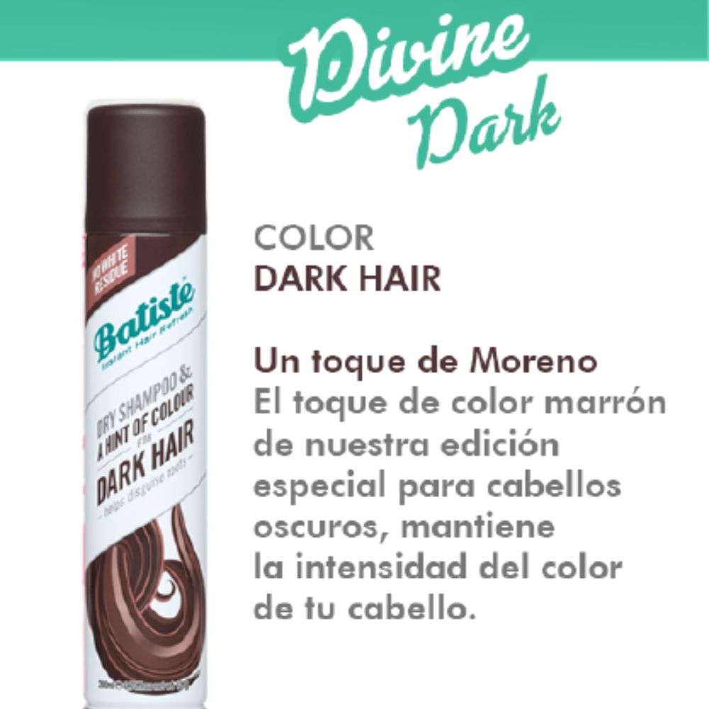 Batiste Shampoo Seco Dark Para Cabello Castaño Oscuro 200ml