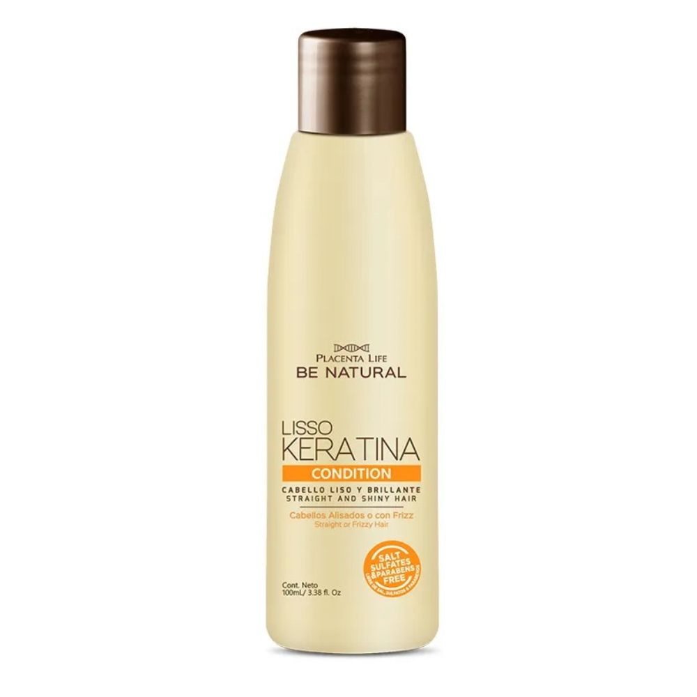Be Natural Lisso Kertina Acondicionador Cabello Liso y Brillante 100ml
