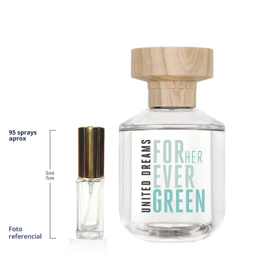 Benetton United Dreams For Ever Green Decant Travel Size Eau De Toilette For Woman