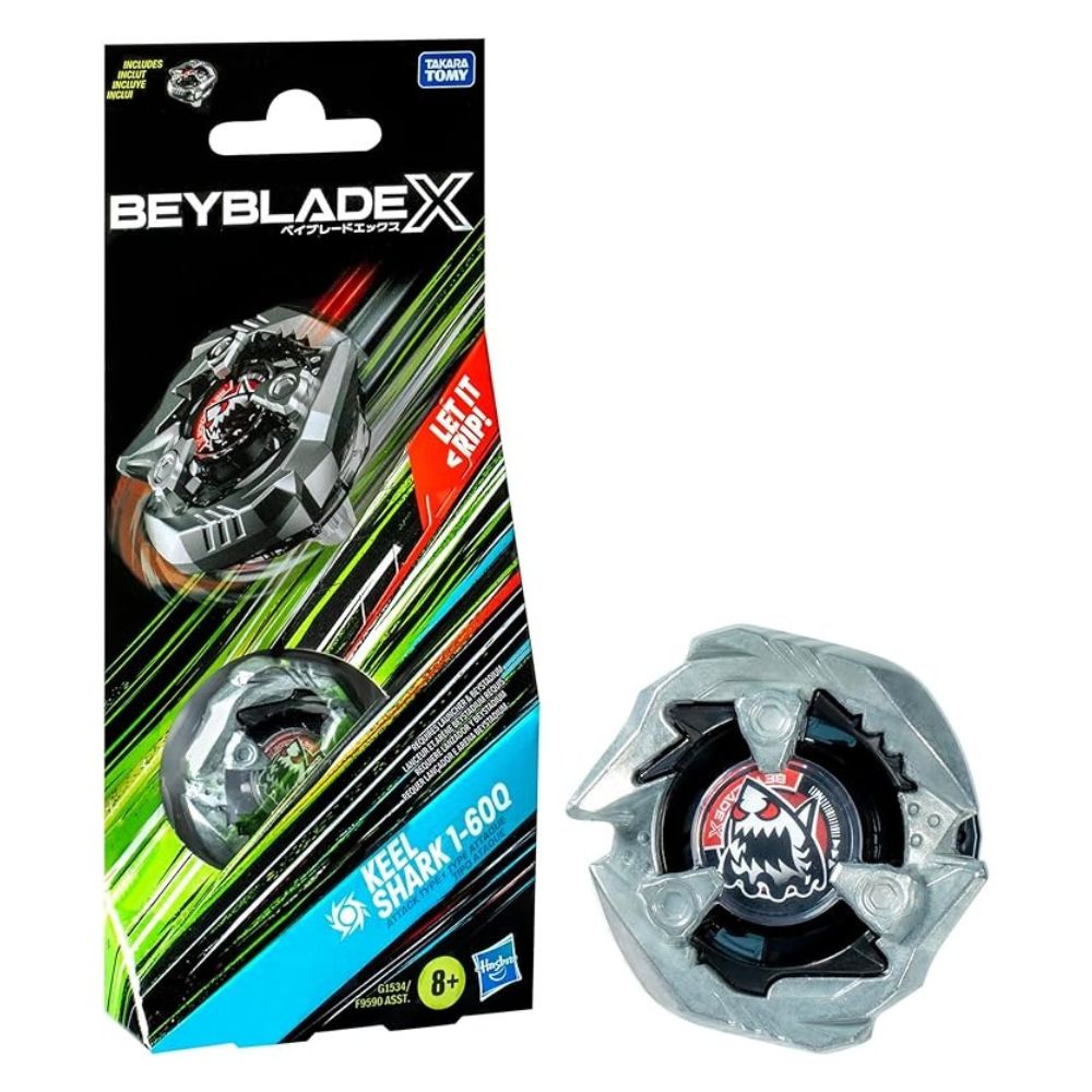 Beyblade X Keel Shark 1-60Q Juego Inicial con Lanzador y Top de Lucha Tipo Ataque