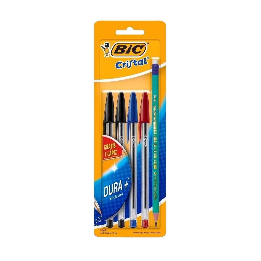 Bic Boligrafos Dura mas BS4 + 1 Lapiz