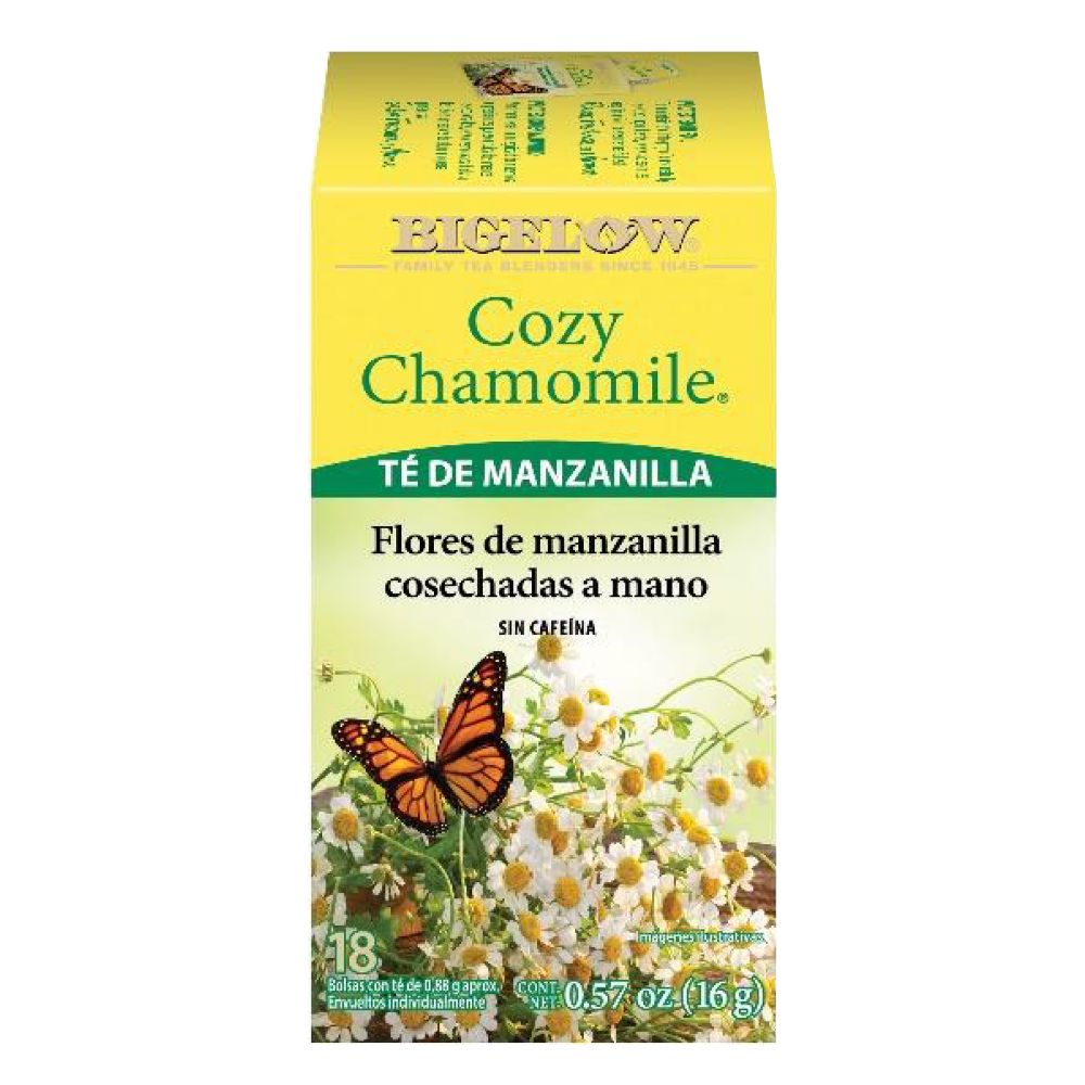 Bigelow Té Cozy Chamomile Flores De Manzanilla Cosechadas A Mano 18 Und 16gr