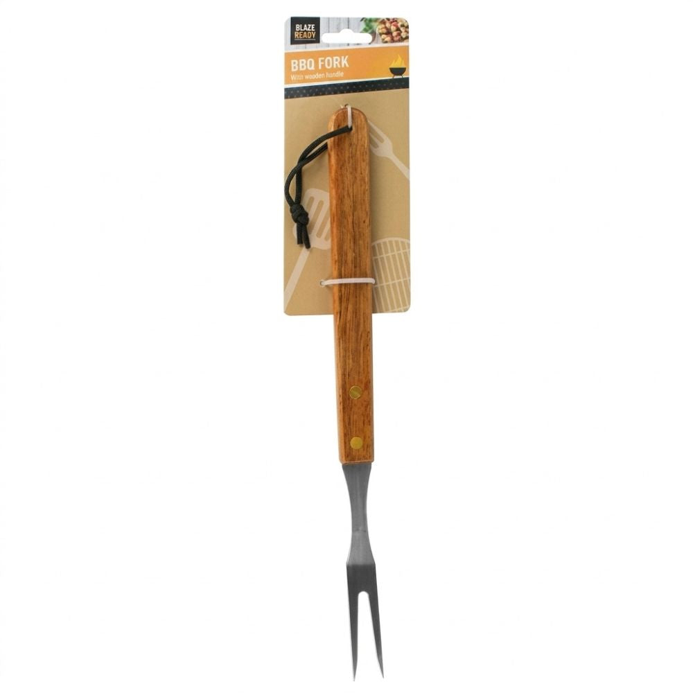 Blaze Buddy Tenedor Para BBQ Con Mango De Madera