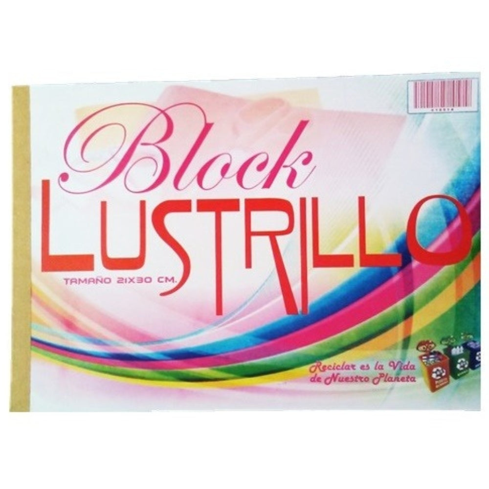 Block De Papel Lustrillo Colores Diferentes 10 Und 21x30cm