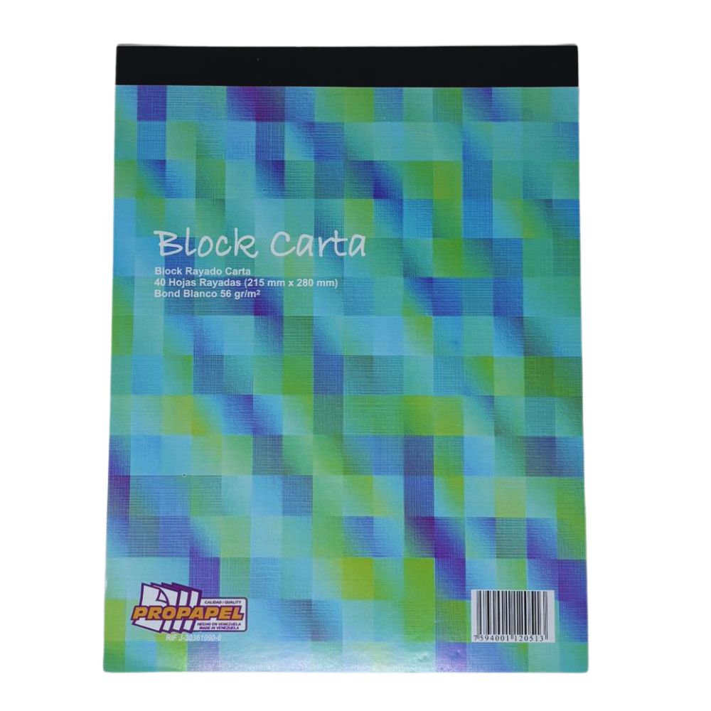 Block Rayado Propapel Tamaño Carta 40 Hojas 215x280mm