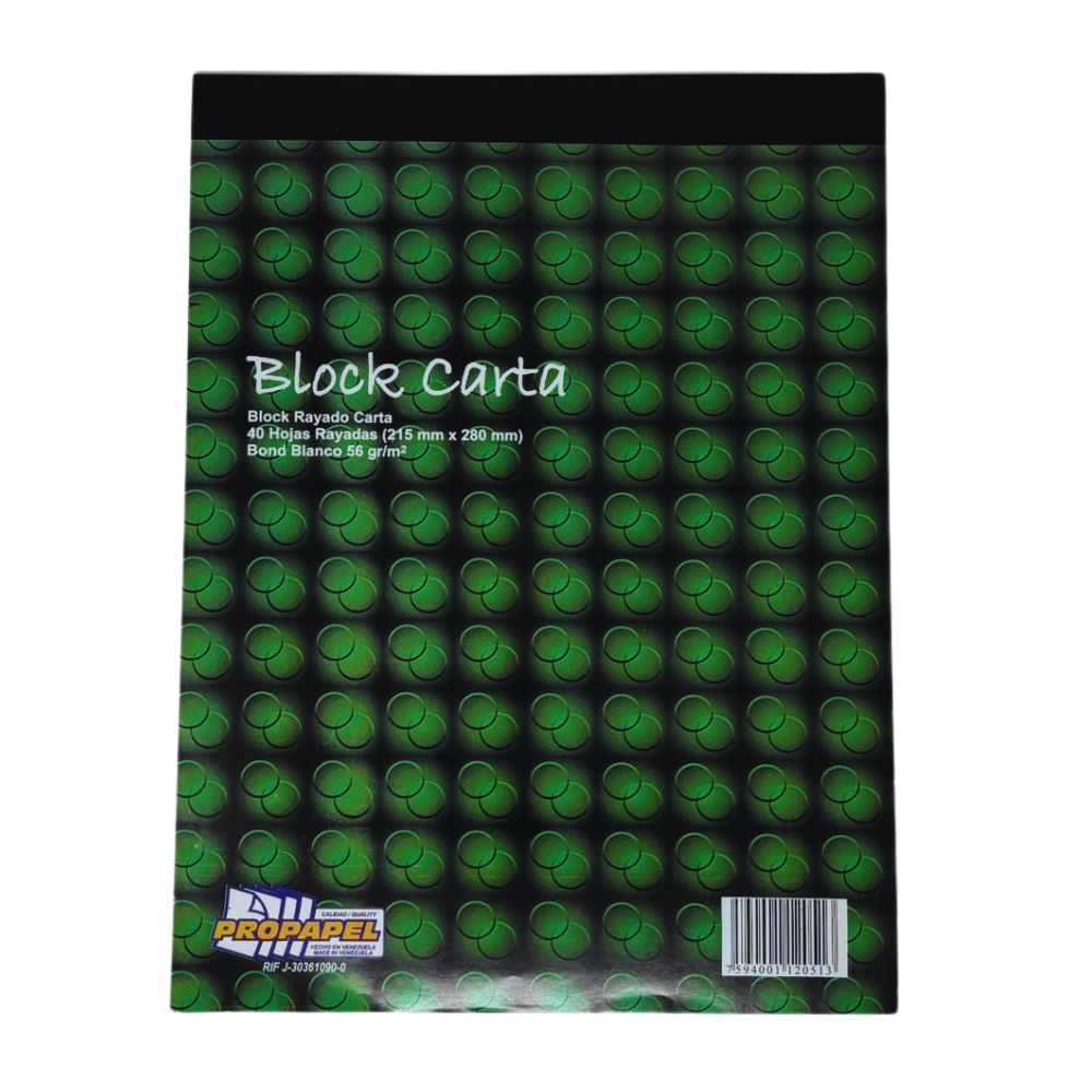 Block Rayado Propapel Tamaño Carta 40 Hojas 215x280mm