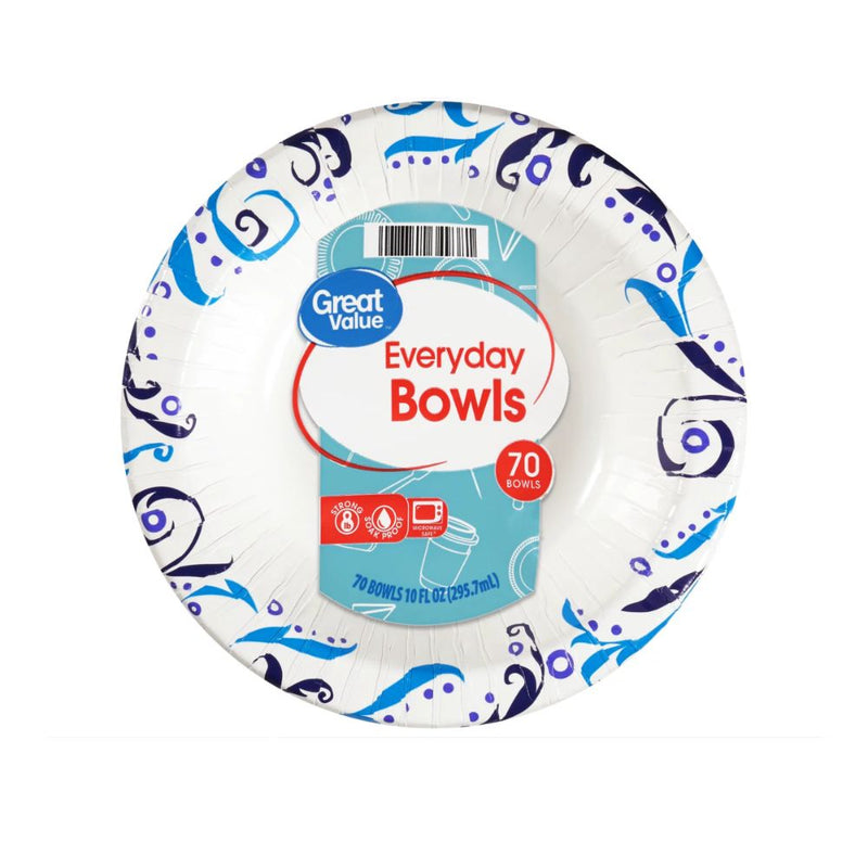 Bowls Desechable Great Value Everyday Bolwls 70und 295ml