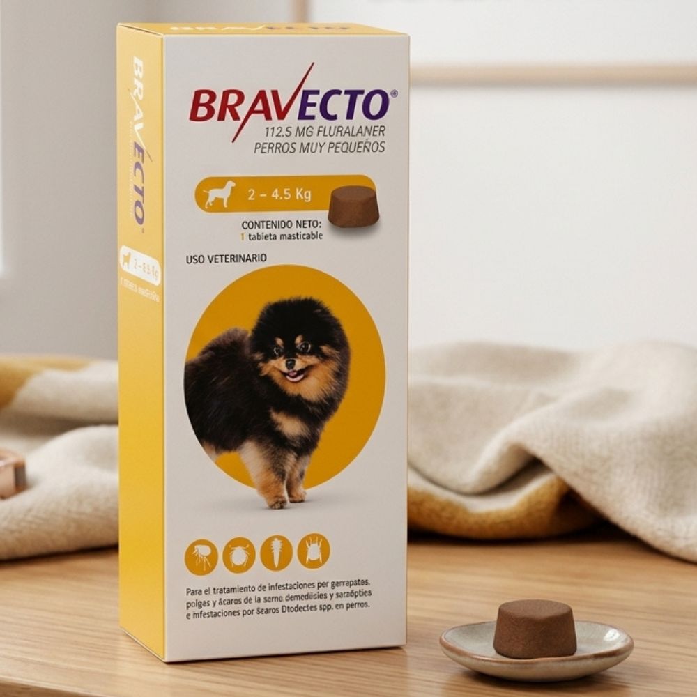 Bravecto Tableta Masticable Para Perros Pequeños 2-4.5Kg