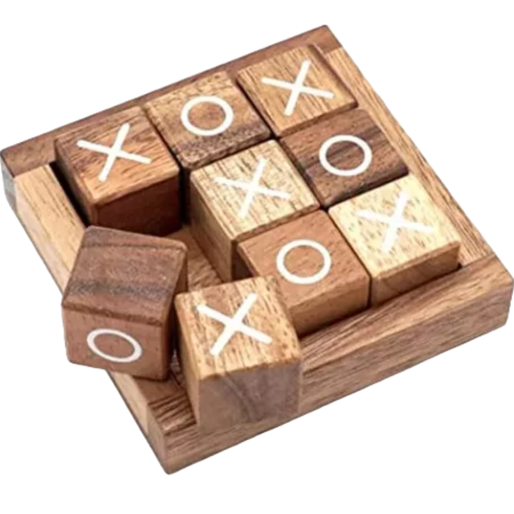 Juego de la Vieja de Madera Tic Tac Toe Pequeño 10cm x 10cm