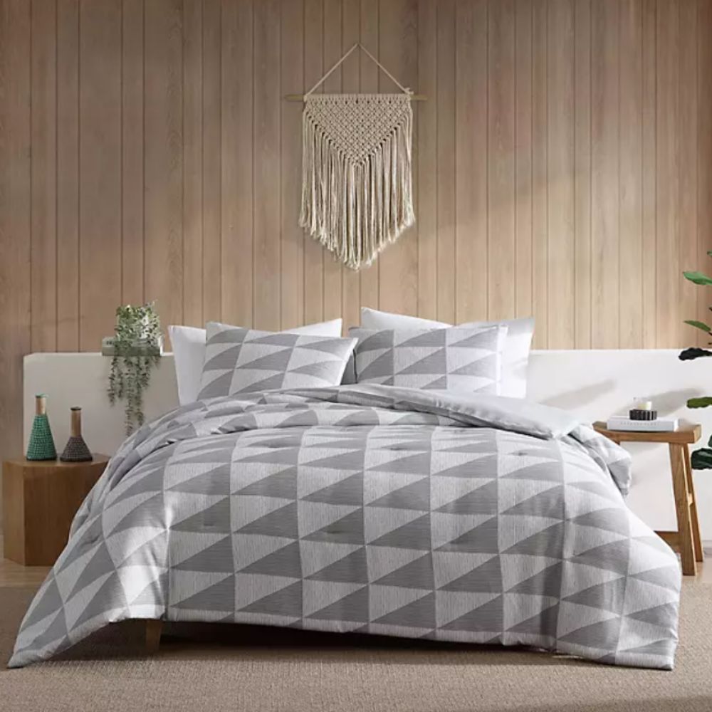 Set Sabanas By Sanctuary Geometric Conforter Set King 3 Piece Grey Dawn