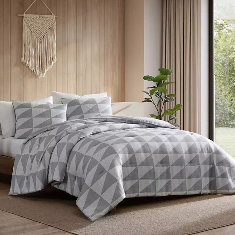 Set Sabanas By Sanctuary Geometric Conforter Set King 3 Piece Grey Dawn