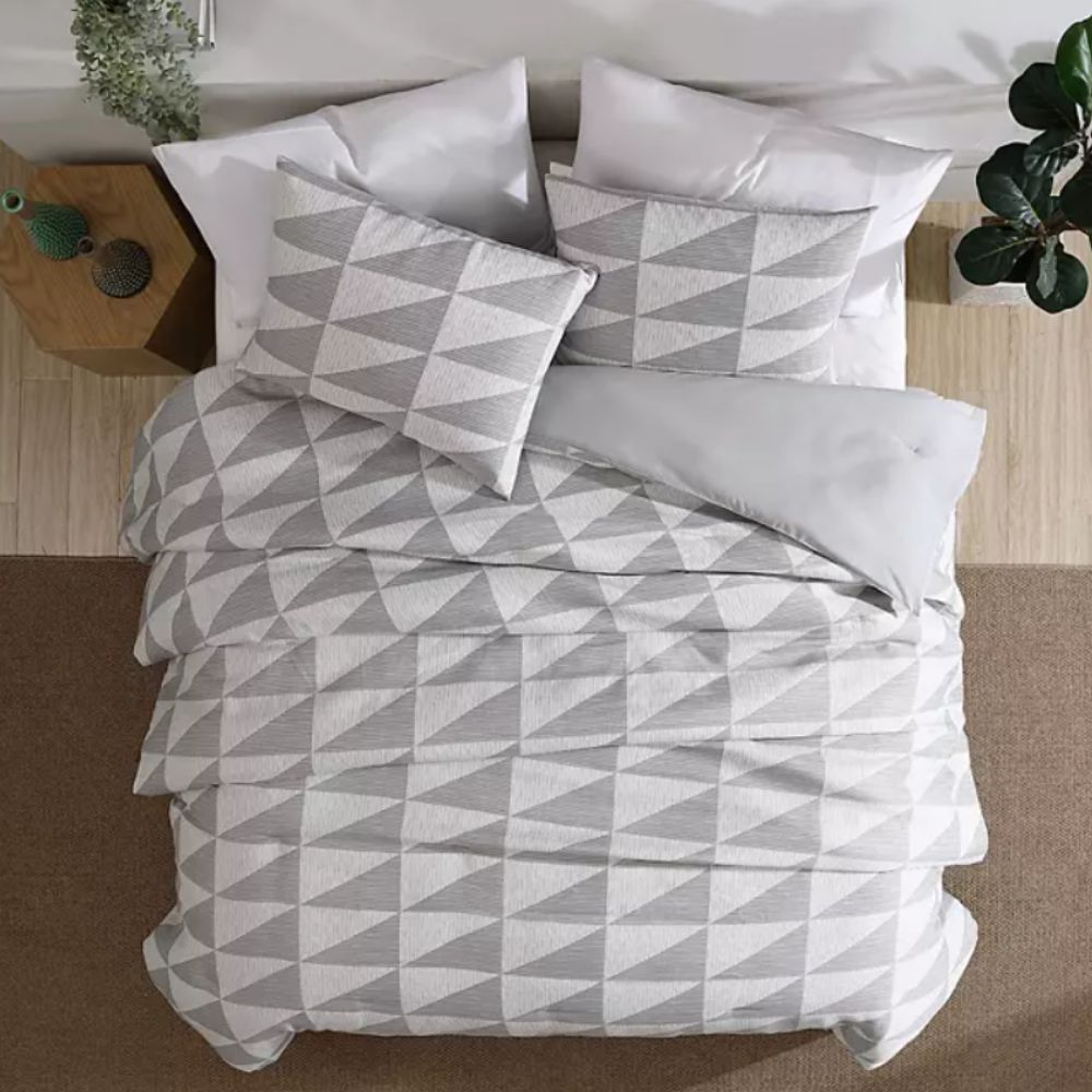 Set Sabanas By Sanctuary Geometric Conforter Set King 3 Piece Grey Dawn