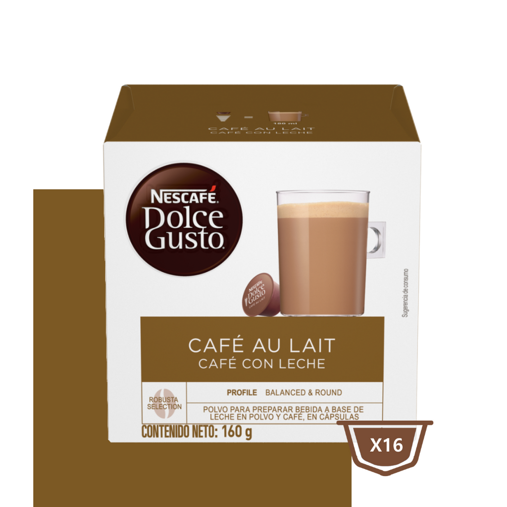 Dolce Gusto Cafe Con Leche Robusta Seleccion 16 Und