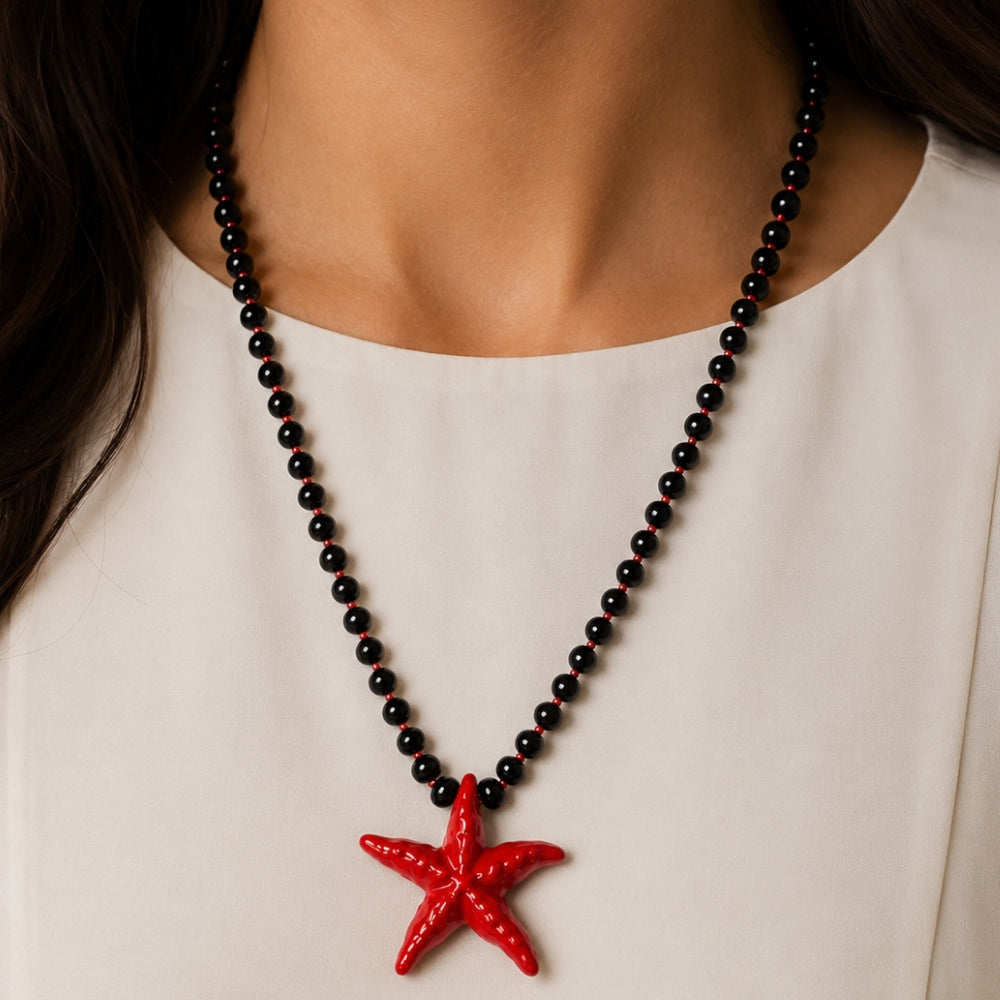 H&Co Collar Ajustable Para Damas Estrella Coral