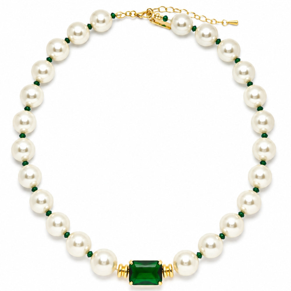 H&Co Collar Ajustable Para Damas Encanto Esmeralda