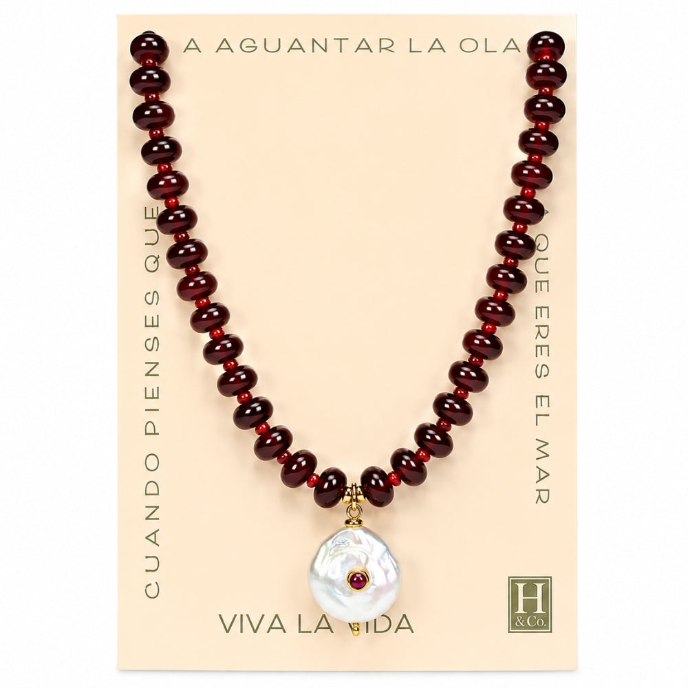 H&Co Collar Ajustable Para Damas Granate Barroco