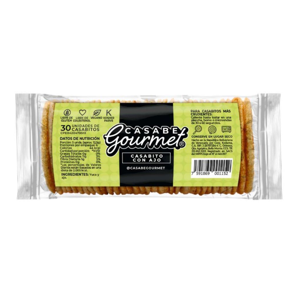 Casabe Gourmet Casabito Con Ajo