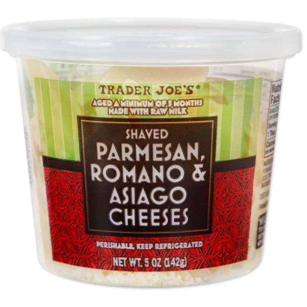 Trader Joe's Shaved Parmesan Romano & Asiago Cheeses 142gr