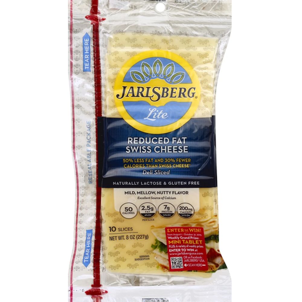 Queso JarlSberg Lite Reduced Fat Swiss Cheese 283gr