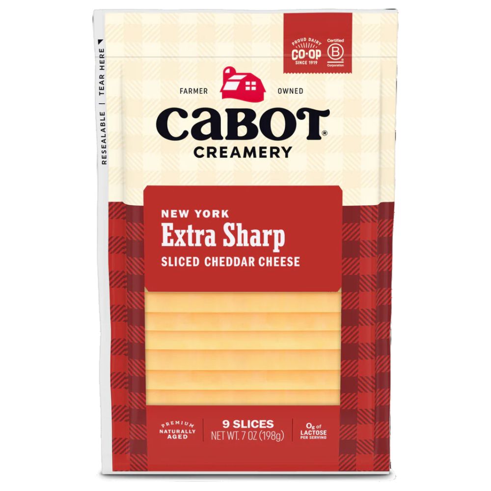 Cabot Creamery New York Extra Sharp Sliced Cheddar Cheese 198gr