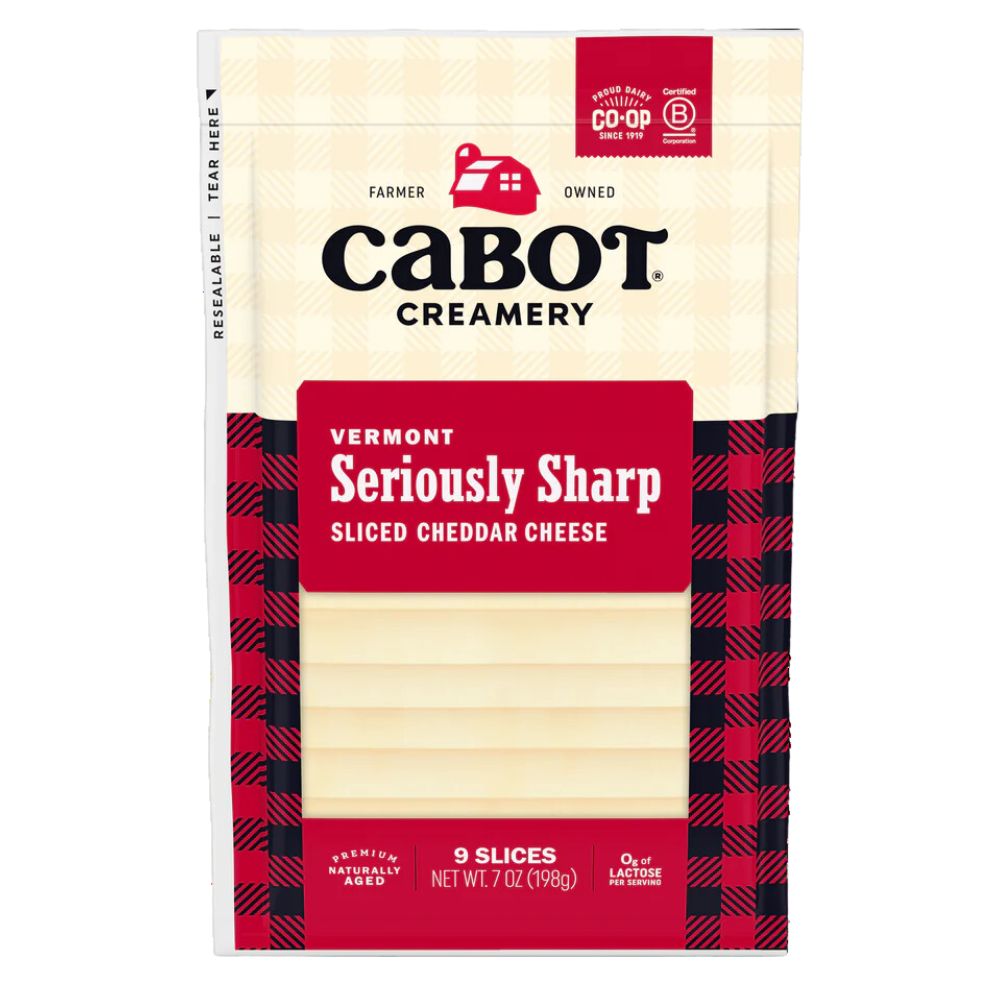 Cabot Creamery Vermont Seriously Sharp Sliced Cheddar Cheese 198gr