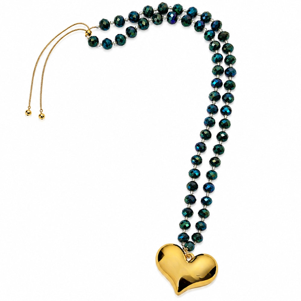 H&Co Collar Ajustable Para Damas Corazon Oceano