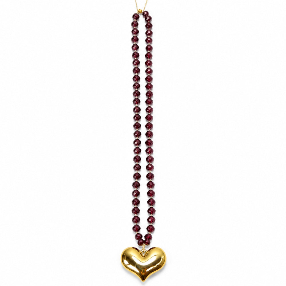H&Co Collar Ajustable Para Damas Corazon Rubi