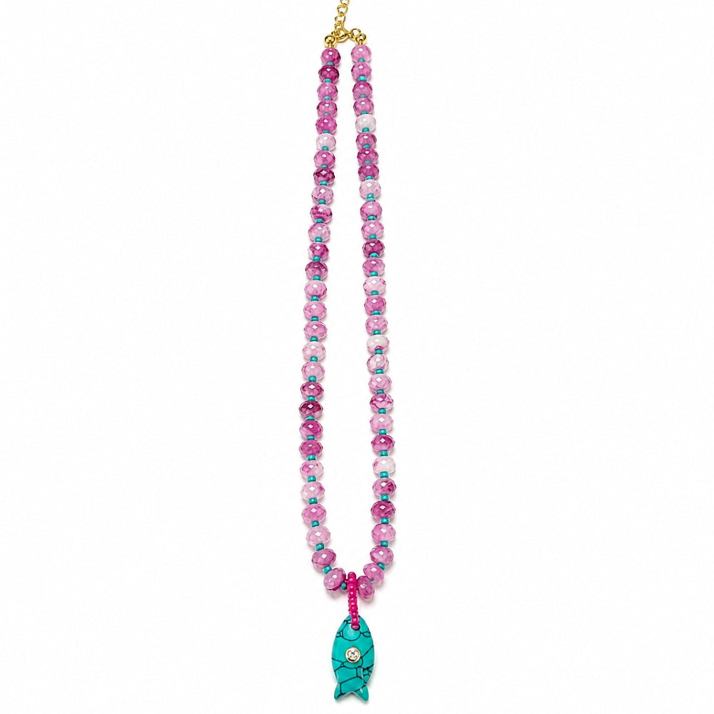 H&Co Collar Ajustable Para Damas Pez Piedra Malva