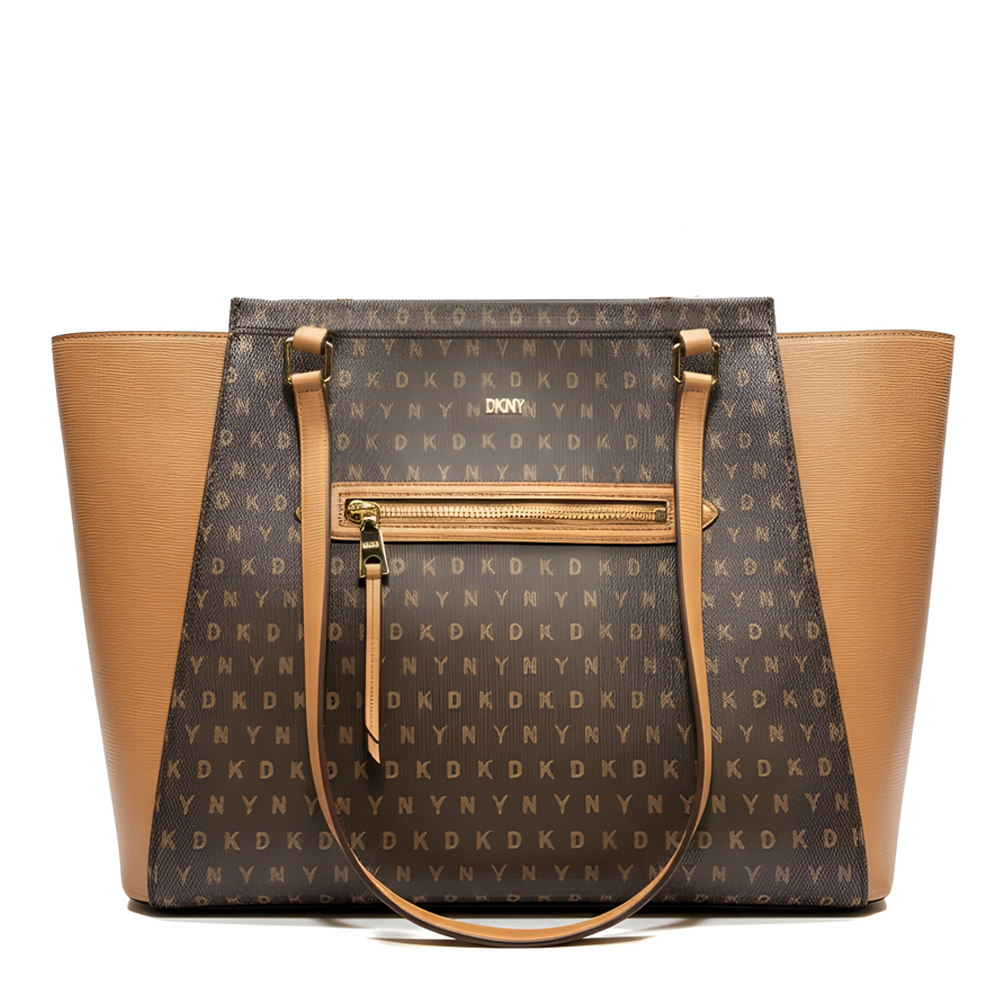 DKNY Cartera Chelsea Tote Logo Brown