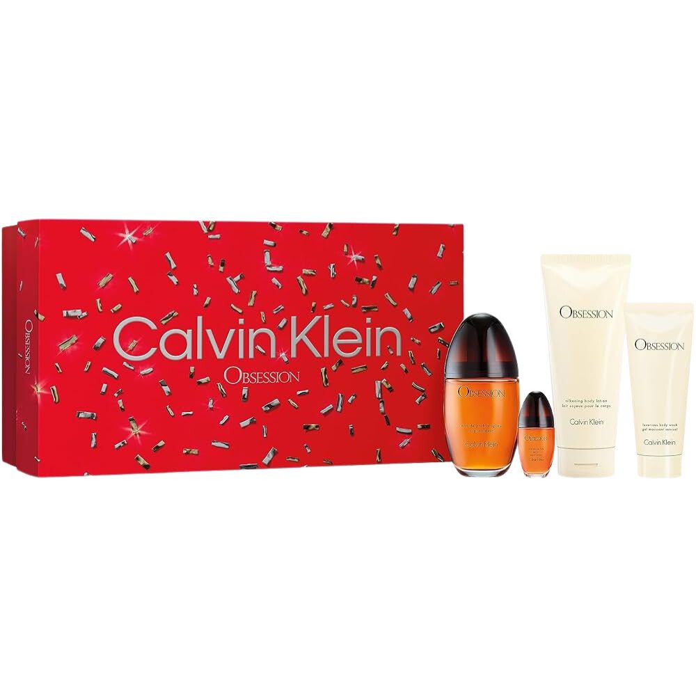 Calvin Klein Set Obsession 4 Piezas 100ml + 15ml Eau de Parfum 200ml Body Lotion 100ml Shower Gel For Woman