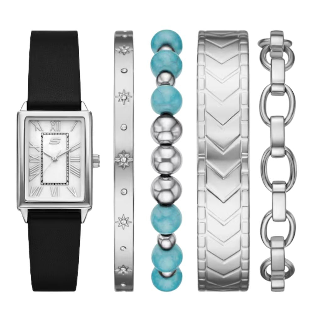 Skechers Set De Reloj y Pulseras Para Damas