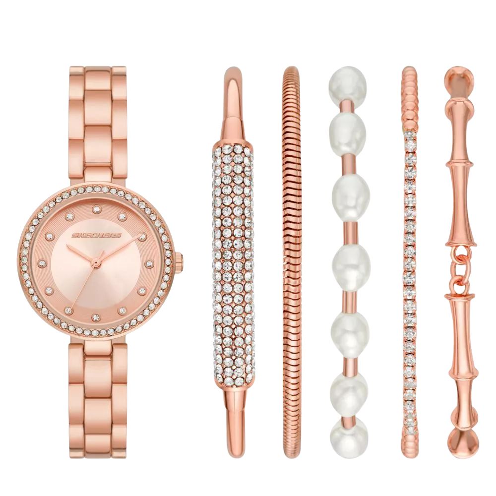 Skechers Set De Reloj y Pulseras Para Damas