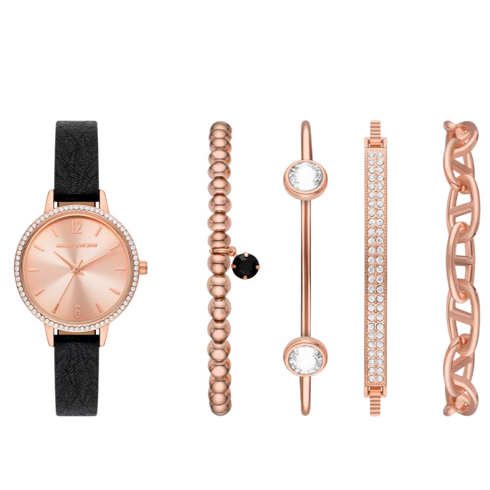 Skechers Set De Reloj y Pulseras Para Damas