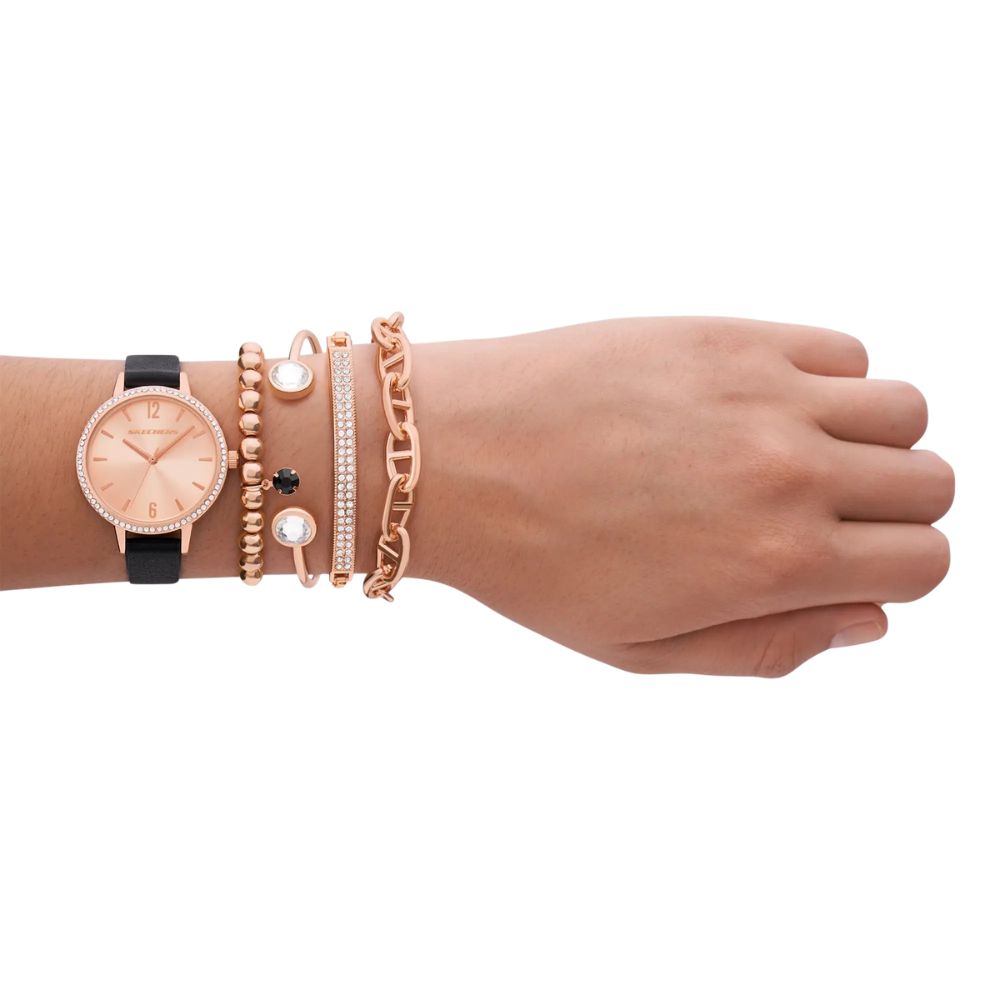 Skechers Set De Reloj y Pulseras Para Damas
