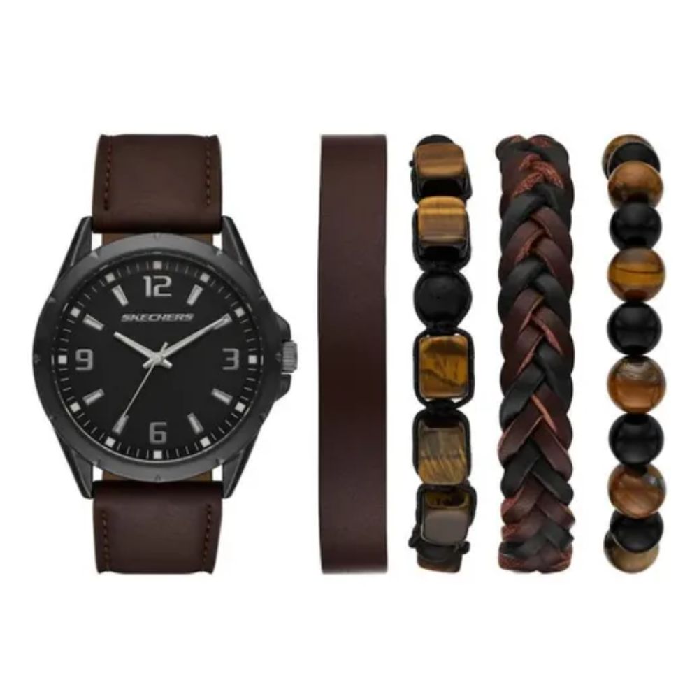 Skechers Set De Reloj y Pulseras Para Caballeros